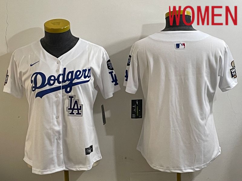 Women Los Angeles Dodgers Blank White Game 2024 Nike MLB Jersey style 112121